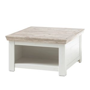 Couchtisch FERNA-61 im Landhaus Stil Pinie weiß und Oslo Pinie dunkel Nb. mit Klappe B/H/T ca. 86x48x86cm