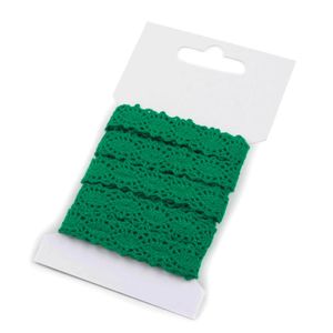 3m Klöppelspitze 12mm breit Farbwahl Spitze Spitzenband Spitzenborte Häkelspitze, Farbe:grün