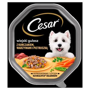 Cesar Landragout Nassfutter für ausgewachsene Hunde mit Geflügel und Gemüse, Schale 6 x 150g