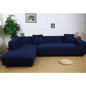 Sofa Überwürfe Sofabezug Elastische Stretch Sofabezüge Rippstrick (Marineblau, 3 Sitzer für Sofalänge 185-230cm)