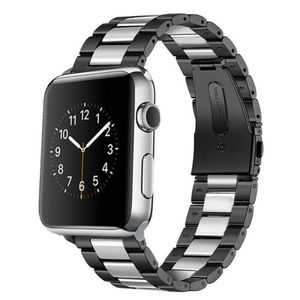 Strap-it Apple Watch 8 Stahlarmband (Schwarz/Silber) - Große: 45mm