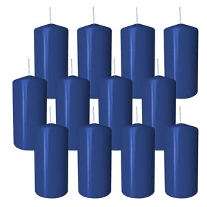 12 Stumpen Kerzen 60x120mm dunkelblau