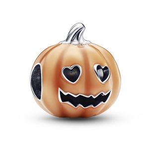 Pandora 792291C01 Glow in the Dark Scary Pumpkin Charm Silver Ladies