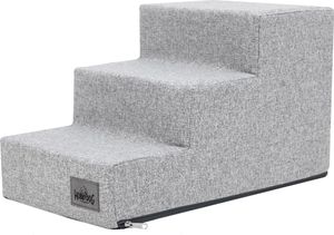 Hobbydog Dog Steps Inari, pre choré a staršie zvieratá, pomôcka pri vstupe, rampa dve veľkosti - 3 schodíky - 50 x 30 x 30 cm [Veľkosť: M] - Popol