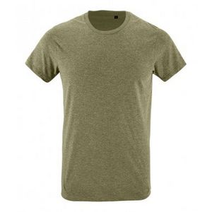 SOLS Herren Regent Slim Fit T-Shirt, Kurzarm PC506 (S) (Khaki meliert)