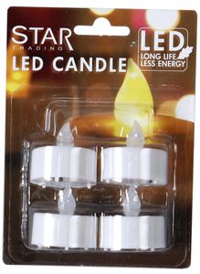 Best Season LED-Teelicht "T-Light" 4 Stück, flackernd,  incl. Batterie, 066-01