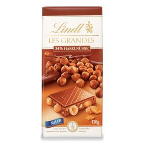 Lindt Les Grandes 34% orzechy laskowe w mlecznej czekoladzie 150g