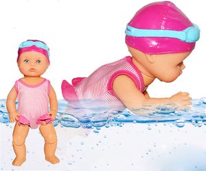 Swimm Puppe, Born Baby Badepuppe, Schwimmende Puppe, Babys Schwimmt Puppe, Schwimmpuppe Baby, für Jungen, Mädchen Kid, Toddler, Badespielzeug, Geschenk