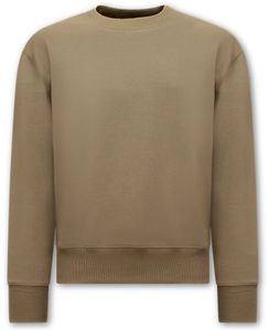 Basic Oversize Billige Pullover - F - Braun - M