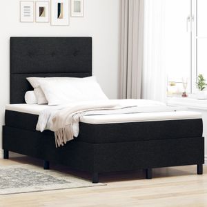 vidaXL Boxspring posteľ s matracom a LED čierna 120x200 cm látka