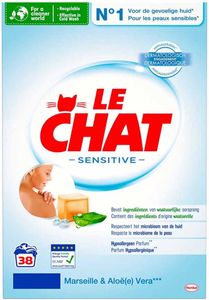 Le Chat Sensitive Waschpulver – Marseille & Aloe Vera – Hypoallergen – 38 Waschgänge