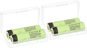 4x Panasonic Akku NCR18650B 3,7V 3400mAh + 2x Box
