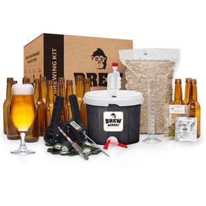 Brew Monkey® Bierbrauset Helles/Blond | Luxe Set 5 Liter Bier | 6,4% Vol. | Bier Brauen Set | Männergeschenke | Bier Geschenke für Männer | Geburtstagsgeschenk für Männer