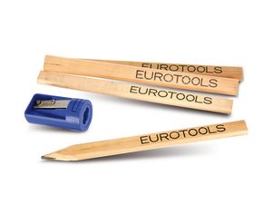 EUROTOOLS Zimmermanns-Bleistifte mit Spezialspitzer
