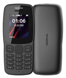 Nokia 106 Dual SIM 2018 Dunkelgrau mit LED Taschenlampe - FM-Radio - Big Button Telefon