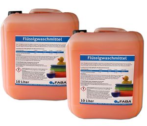 Flüssigwaschmittel Konzentrat Vollwaschmittel 2x10 L orange inkl. Auslaufhilfe.