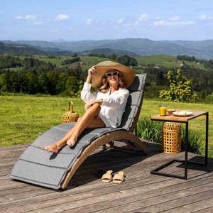 di volio Sonnenliege aus Polyrattan mit Auflage CIAMPINO – komfortable Gartenliege im edlen Design - klappbare Relaxliege
