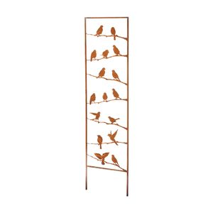 Kobolo Gartenstecker VÖGEL Rankhilfe Rankstab Natur Beet Zaun Spalier- Metall - braun - Naturrost - 39x1x139 cm - Garten Terrasse Eingangsbereich Kobolo Gartenstecker VÖGEL Rankhilfe Rankstab Natur Beet Zaun Spalier- Metall - braun - Naturrost - 39x1x139 cm - Garten Terrasse Eingangsbereich