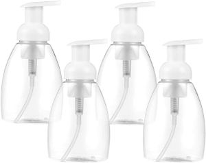 4 Stück Schaumseifenspender Schaumpumpe Flaschenbehälter Schaum flüssiges Shampoo Küche Bad Dusche Flasche Seifenspender Pumpflasche 300ml