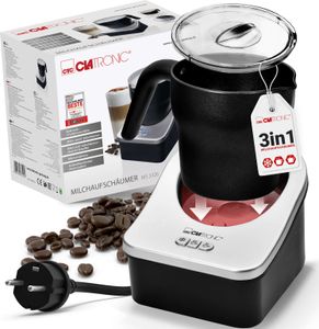 Clatronic Milchaufschäumer für warme und kalte Milch - elektrisch mit integrierter Heizfunktion und 750ml Behälter, ideal für heiße Schokolade, Cappuccino und Eiskaffee - MS 3326 Clatronic Milchaufschäumer für warme und kalte Milch - elektrisch mit integrierter Heizfunktion und 750ml Behälter, ideal für heiße Schokolade, Cappuccino und Eiskaffee - MS 3326