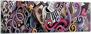 Bilder auf glas - Graffiti modern - 160x50cm - Glasbilder - Wandbilder - Kunstdruck - zum Aufhängen bereit - Wanddekoration aus Glas - Glas Bilder - Wandbild auf Glas - Einteilig - GAB160x50-4015