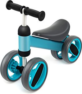 Baby Laufrad ab 1 Jahr, Balance Fahrrad Kinder bis zu 20 kg, Lauflernrad mit 4 Rädern für Jungen und Mädchen, Blau