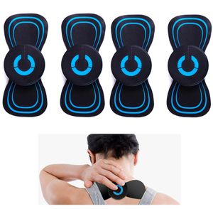4 stk Mini Elektrisches Massagegerät für Nacken Rücken Schulter, Tragbares Nackenmassagegerät für Haus Büro Auto