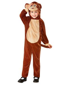 Affen-Kostüm für Kleinkinder Tier-Overall braun