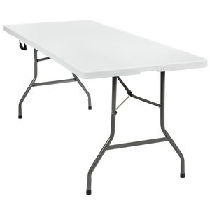 tectake Campingový skladací stôl 183x76x74cm - biely
