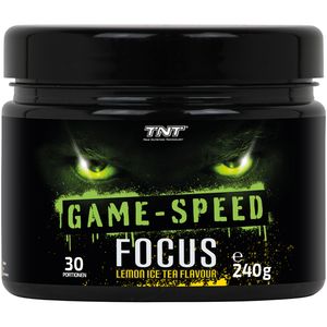 TNT Game Speed Focus Trainingsbooster für erhöhten Fokus im Fitnesstraining oder Teamsport 240g Zitronen-Eistee