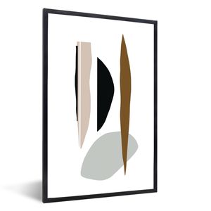 MuchoWow® Gerahmtes Poster Abstrakt - Pastell - Design 20x30 cm - Poster mit Schwarzem Bilderrahmen Wandposter Rahmen Foto Bilder - Drucken - Bilder Poster im Rahmen