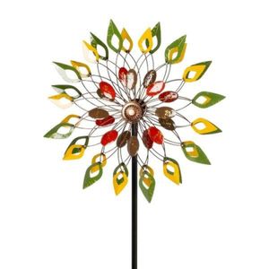Windrad XXL Metall Windspiel Doppelt Windmühle Gartenstecker bunt Ø56x22 H198cm Windrad XXL Metall Windspiel Doppelt Windmühle Gartenstecker bunt Ø56x22 H198cm
