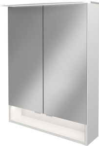 FACKELMANN LED Spiegelschrank B.STYLE / Badschrank mit gedämpften Scharnieren / Maße (B x H x T): ca. 60 x 81,2 x 15,3 cm / hochwertiger Schrank mit Spiegel und Beleuchtung fürs Bad / Korpus: Weiß