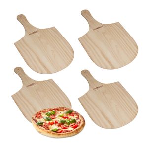 relaxdays 4 x Pizzaschieber aus Holz