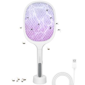 OZAVO 2 in 1 Elektrische Fliegenklatsche OZ947 Insektenvernichter Mückenklatsche Fliegenwedler 2000 mAh USB-Kabel 2W