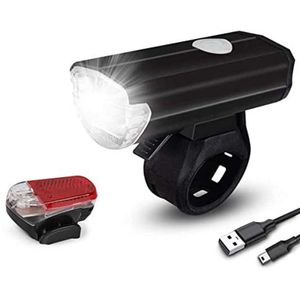 LED Fahrradlicht, USB wiederaufladbares Fahrradlicht, IPX5 wasserdichtes Vorder- und Rücklicht mit 1050mAh Li-Ion Batterie