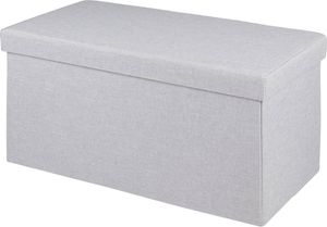 Sitzbank mit Staufach 96 Liter hellgrau Polsterbank Bank Truhenbank