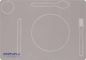 EDUPLAY 110425 Platzset für Kinder Mittagessen KIGA Linkshänder, 34 x 24 cm, grau EDUPLAY 110425 Platzset für Kinder Mittagessen KIGA Linkshänder, 34 x 24 cm, grau