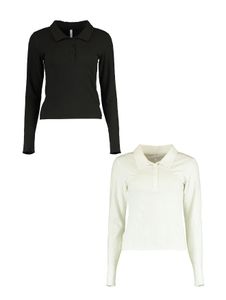 Shirt 2er-Set lässiges Langarm Poloshirt | L