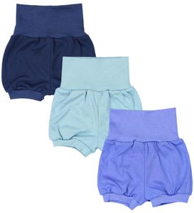 TupTam Baby Uni Kurze Pumphose Sommershorts 3er Pack, Farbe: Dunkelblau / Mintgrün / Blau, Größe: 92-98