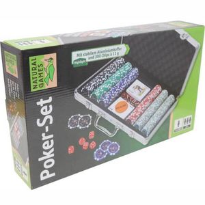 Pokerová sada Natural Games v dřevěném kufříku s 200 žetony