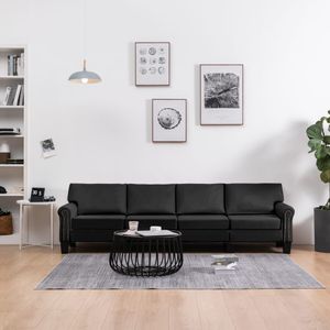 Prolenta Premium  4-Sitzer-Sofa Schwarz Stoff