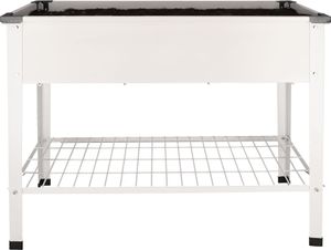 Rivanto® Hochbeet Metall weiß L 100,5 x 40,5 x 80,5 cm Hochbett Balkon Hochbett für Garten Blumenbeet