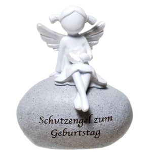 Udo Schmidt GmbH & Co Schutzengel auf Stein mit Spruch: zum Geburtstag Geschenk