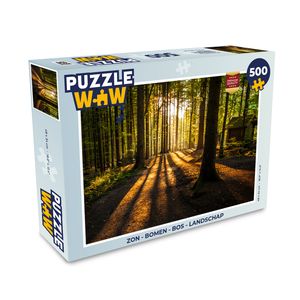 MuchoWow® Puzzle 500 Teile Sonne - Bäume - Wald - Landschaft - Natur - Erwachsene - Rätsel