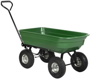 Kinzo Garden Gartenkarre - Gartenwagen mit Kippfunktion - Bollerwagen - Handwagen 75 Liter - 200 kg Ladekapazität