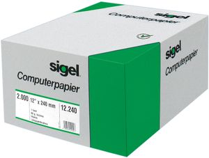 SIGEL 36242 DIN-Computerpapier / Endlospapier, 2fach, 6"x240 mm (A5 quer), längsperforiert, 2000 Sätze