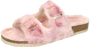 Dr. Brinkmann Damen Hausschuh Pantolette Plüsch Flauschstoff Bonillo, Größe:39 EU, Farbe:Rosa