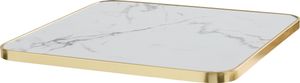 Quadratische Marmor-Tischplatte mit Goldrand 60 cm Montmartre - Oviala