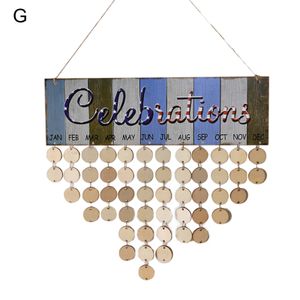 1set Freunde Kalender Ornament einfach zu bedienen breite Anwendung exquisite Geburtstagserinnerung Kalenderdekoration aus Holz für Zuhause-G